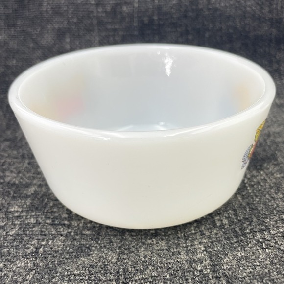 Vintage Anchor Hocking Fire King 6oz White Custard Cup Bounty Fruit Pattern #434 - Picture 2 of 10